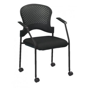 25" x 21" x 33.75" Black Frame Plastic / Fabric Guest Chair