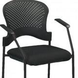 25" x 21" x 33.75" Black Frame Plastic / Fabric Guest Chair