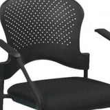 25" x 21" x 33.75" Black Frame Plastic / Fabric Guest Chair