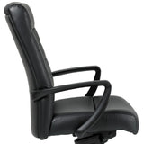 25.8" x 29" x 42" Black Leather Chair