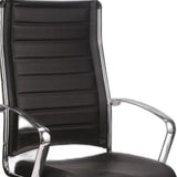 22" x 25.5" x 35.8" Black Leather Chair