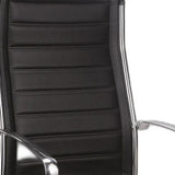 22" x 25.5" x 35.8" Black Leather Chair