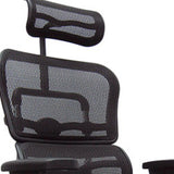 26" x 27.5" x 46" Black Leather / Mesh Chair