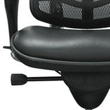 26" x 27.5" x 40" Black Leather / Mesh Chair