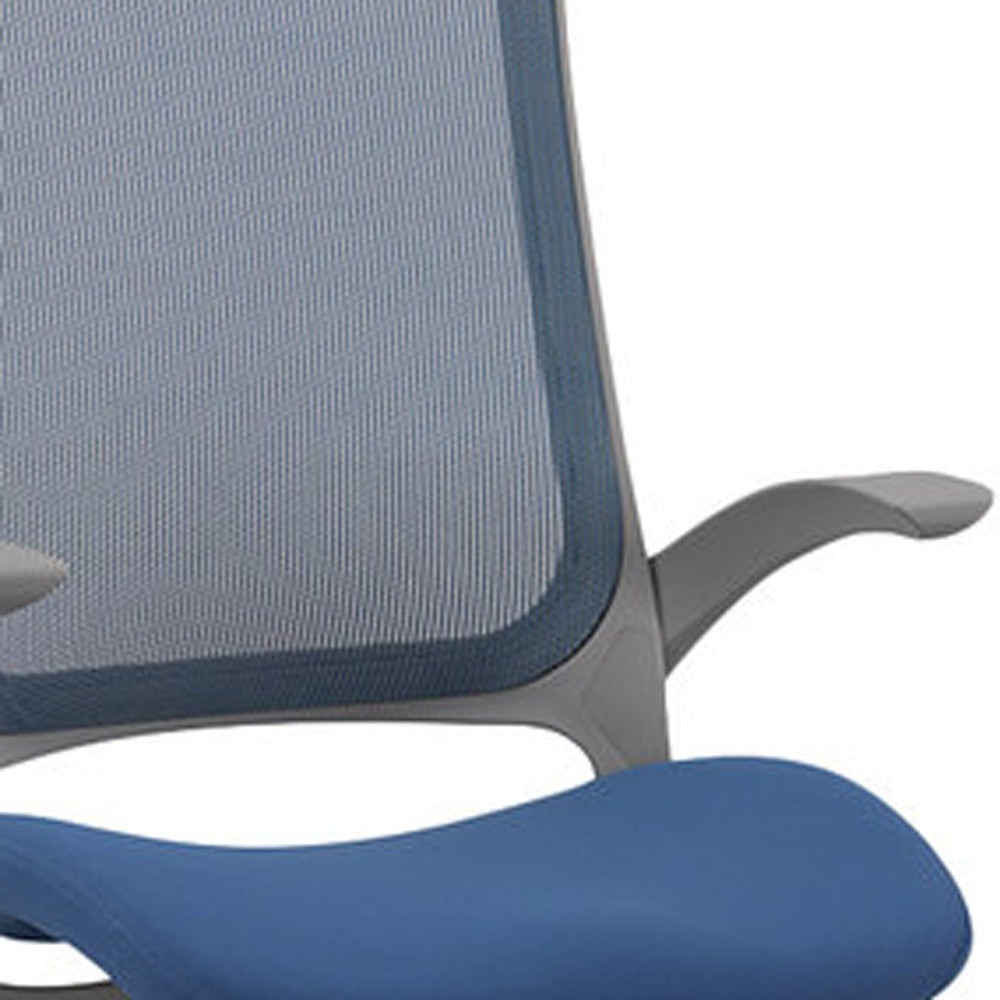 24.4" x 22.4" x 38" Blue Mesh / Fabric Office Chair