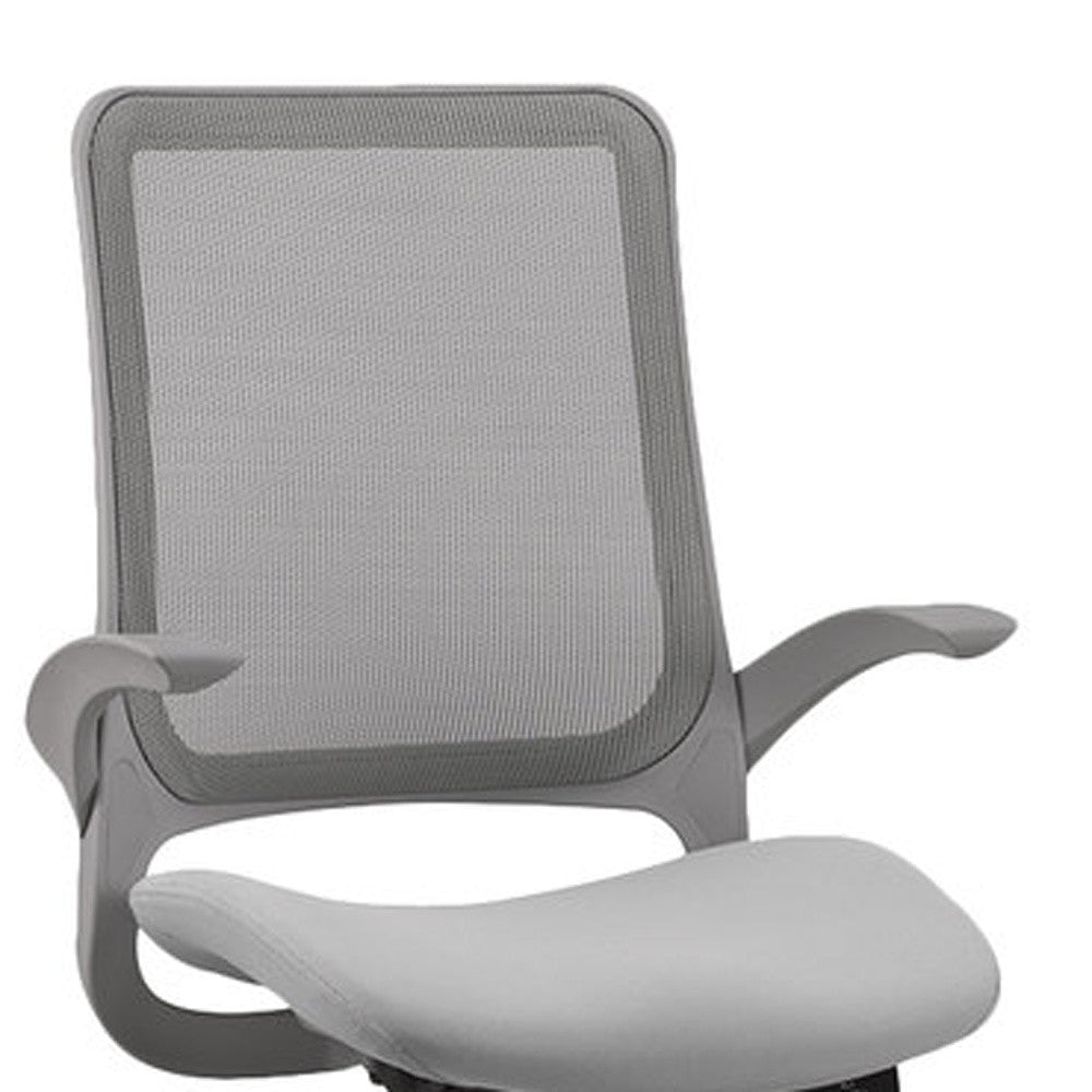 Grey Mesh Ventilated Rolling Office Desk Chair