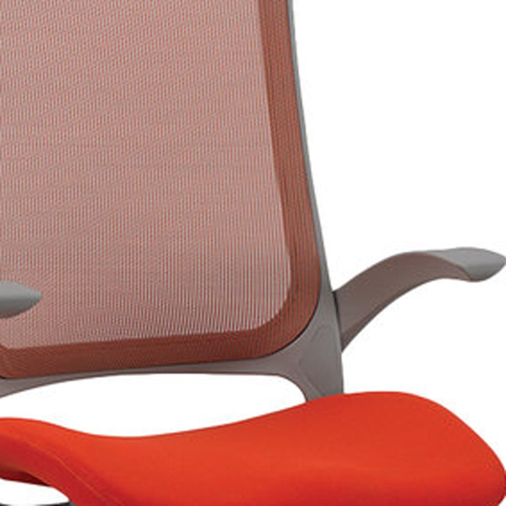 24.4" x 22.4" x 38" Orange Mesh / Fabric Office Chair