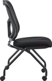 HomeRoots Set Of 2 Ergonomic Black Mesh Rolling Guest Chairs 372426-HOMEROOTS 372426