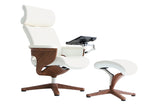 32.5" x 32.3" x 40.75" White Leather Chair