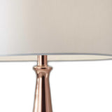 Brushed Copper Metal Finish Tapered Base Table Lamp