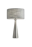 Brushed Steel Metal Finish Tapered BasecTable Lamp