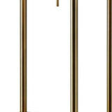 Floor Lamp with Antique Brass Poles and Walnut Wood Finish Storage Shelves with Two USB Ports