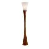 Sleek Walnut Wood Finished Floor Lamp with Frosted Glass Shade
