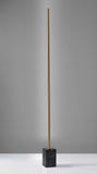 Minimalist Ambient Glow LED Floor Lamp with Dimmer in Antique Brass and Black Marble