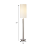 Floor Lamp Brushed Steel Metal Stout Pole with Tall Silk Shade