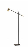 Metal Antique Brass Floor Lamp Tilt Arm LED Task Light