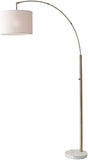 Reading Nook Floor Lamp Antique Arc Arm Adjustable Off White Fabric Shade