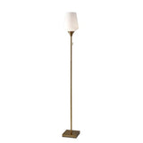 Brass Metal Floor Lamp with White Opal Wine Glass Shade