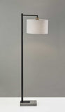 Black Metal Floor Lamp with Cement Accent Base