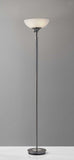 Modern Nickel Thick Pole Torchiere Floor Lamp