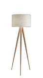 Treble Floor Lamp Three Natural Wood Finish Legs