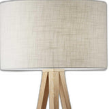 Treble Floor Lamp Three Natural Wood Finish Legs