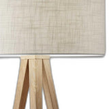 Treble Floor Lamp Three Natural Wood Finish Legs