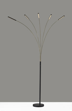 Five Finger Black Metal Multi Mode LED Floor Lamp