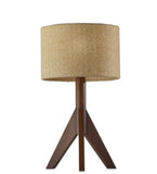 Natural Chunky Tripod Walnut Wood Table Lamp