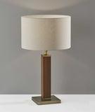 Walnut Wood Finish Monument Table Lamp