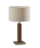 Walnut Wood Finish Monument Table Lamp