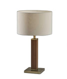 Walnut Wood Finish Monument Table Lamp