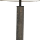 Black Wood Pillar Floor Lamp