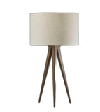 Treble Walnut Wood Table Lamp