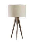 Treble Walnut Wood Table Lamp