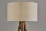 Treble Floor Lamp Three Walnut Finish Legs