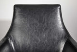 Distressed Black Faux Leather Armchair