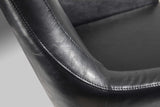 Distressed Black Faux Leather Armchair