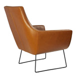 Retro Mod Distressed Camel Faux Leather Arm Chair