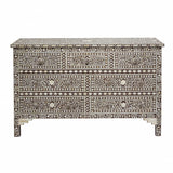 Moroccan and White Bone Buffet or Dresser