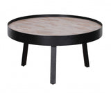 29" Round Modern Industrial Multi Grain Coffee Table