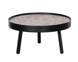 29" Round Modern Industrial Multi Grain Coffee Table