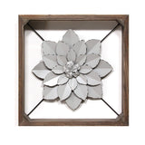 Metal & Wood Framed Wall Flower