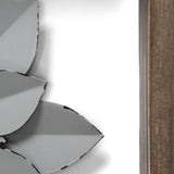 Grey Metal & Wood Framed Wall Flower