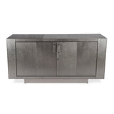 Butler Specialty Francois Silver Leather 70.5" Buffet Sideboard XRT Silver Meranti wood solids, MDF, leather, polysuede cloth,  Stainless Steel 3736435-BUTLER