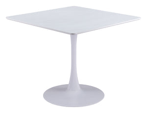 Zuo Modern Molly MDF, Steel Modern Commercial Grade Dining Table White MDF, Steel