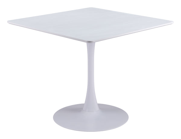 Zuo Modern Molly MDF, Steel Modern Commercial Grade Dining Table White MDF, Steel
