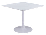 Zuo Modern Molly MDF, Steel Modern Commercial Grade Dining Table White MDF, Steel