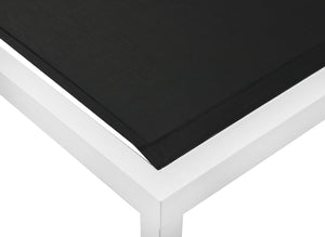 Nizuc Waterproof Mesh Fabric / Aluminum Contemporary Black Mesh Waterproof Fabric Outdoor Patio Aluminum Mesh Chaise Lounge Chair - 80.5" W x 29" D x 13.5" H