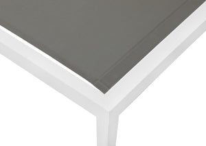 Nizuc Waterproof Mesh Fabric / Aluminum Contemporary Grey Mesh Waterproof Fabric Outdoor Patio Aluminum Mesh Chaise Lounge Chair - 80.5" W x 29" D x 13.5" H